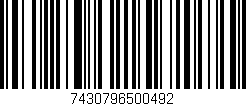 Código de barras (EAN, GTIN, SKU, ISBN): '7430796500492'