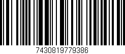 Código de barras (EAN, GTIN, SKU, ISBN): '7430819779386'