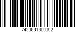 Código de barras (EAN, GTIN, SKU, ISBN): '7430831809092'