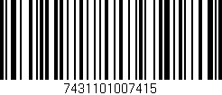 Código de barras (EAN, GTIN, SKU, ISBN): '7431101007415'