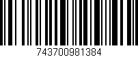 Código de barras (EAN, GTIN, SKU, ISBN): '743700981384'