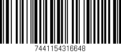 Código de barras (EAN, GTIN, SKU, ISBN): '7441154316648'