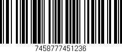 Código de barras (EAN, GTIN, SKU, ISBN): '7458777451236'