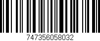 Código de barras (EAN, GTIN, SKU, ISBN): '747356058032'