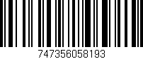 Código de barras (EAN, GTIN, SKU, ISBN): '747356058193'