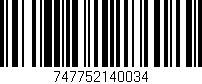 Código de barras (EAN, GTIN, SKU, ISBN): '747752140034'