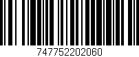 Código de barras (EAN, GTIN, SKU, ISBN): '747752202060'