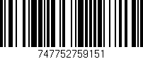 Código de barras (EAN, GTIN, SKU, ISBN): '747752759151'