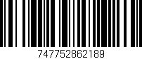 Código de barras (EAN, GTIN, SKU, ISBN): '747752862189'
