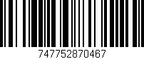 Código de barras (EAN, GTIN, SKU, ISBN): '747752870467'