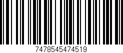 Código de barras (EAN, GTIN, SKU, ISBN): '7478545474519'