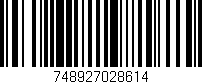 Código de barras (EAN, GTIN, SKU, ISBN): '748927028614'