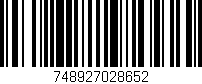Código de barras (EAN, GTIN, SKU, ISBN): '748927028652'