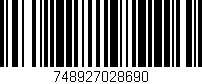 Código de barras (EAN, GTIN, SKU, ISBN): '748927028690'