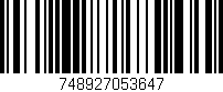 Código de barras (EAN, GTIN, SKU, ISBN): '748927053647'