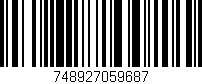 Código de barras (EAN, GTIN, SKU, ISBN): '748927059687'