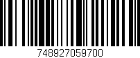 Código de barras (EAN, GTIN, SKU, ISBN): '748927059700'