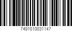 Código de barras (EAN, GTIN, SKU, ISBN): '7491010031147'