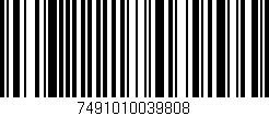 Código de barras (EAN, GTIN, SKU, ISBN): '7491010039808'