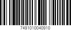 Código de barras (EAN, GTIN, SKU, ISBN): '7491010040910'