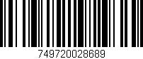 Código de barras (EAN, GTIN, SKU, ISBN): '749720028689'