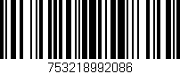 Código de barras (EAN, GTIN, SKU, ISBN): '753218992086'