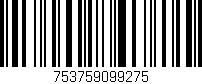 Código de barras (EAN, GTIN, SKU, ISBN): '753759099275'