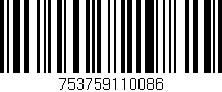 Código de barras (EAN, GTIN, SKU, ISBN): '753759110086'