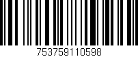 Código de barras (EAN, GTIN, SKU, ISBN): '753759110598'