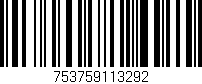 Código de barras (EAN, GTIN, SKU, ISBN): '753759113292'