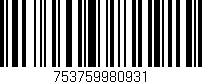 Código de barras (EAN, GTIN, SKU, ISBN): '753759980931'