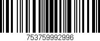 Código de barras (EAN, GTIN, SKU, ISBN): '753759992996'