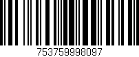 Código de barras (EAN, GTIN, SKU, ISBN): '753759998097'