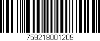 Código de barras (EAN, GTIN, SKU, ISBN): '759218001209'