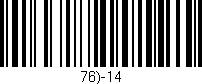 Código de barras (EAN, GTIN, SKU, ISBN): '76)-14'
