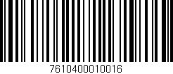 Código de barras (EAN, GTIN, SKU, ISBN): '7610400010016'