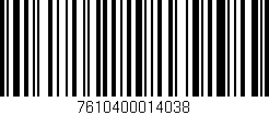 Código de barras (EAN, GTIN, SKU, ISBN): '7610400014038'