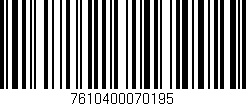 Código de barras (EAN, GTIN, SKU, ISBN): '7610400070195'