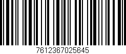 Código de barras (EAN, GTIN, SKU, ISBN): '7612367025645'