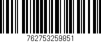 Código de barras (EAN, GTIN, SKU, ISBN): '762753259851'