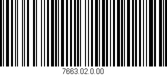 Código de barras (EAN, GTIN, SKU, ISBN): '7663.02.0.00'