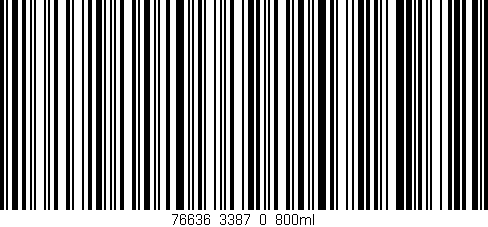 Código de barras (EAN, GTIN, SKU, ISBN): '76636_3387_0_800ml'