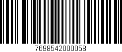 Código de barras (EAN, GTIN, SKU, ISBN): '7698542000058'