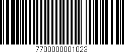 Código de barras (EAN, GTIN, SKU, ISBN): '7700000001023'