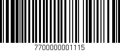 Código de barras (EAN, GTIN, SKU, ISBN): '7700000001115'