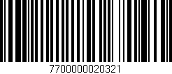 Código de barras (EAN, GTIN, SKU, ISBN): '7700000020321'