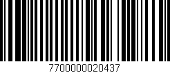 Código de barras (EAN, GTIN, SKU, ISBN): '7700000020437'