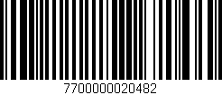 Código de barras (EAN, GTIN, SKU, ISBN): '7700000020482'