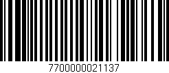 Código de barras (EAN, GTIN, SKU, ISBN): '7700000021137'