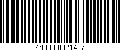 Código de barras (EAN, GTIN, SKU, ISBN): '7700000021427'